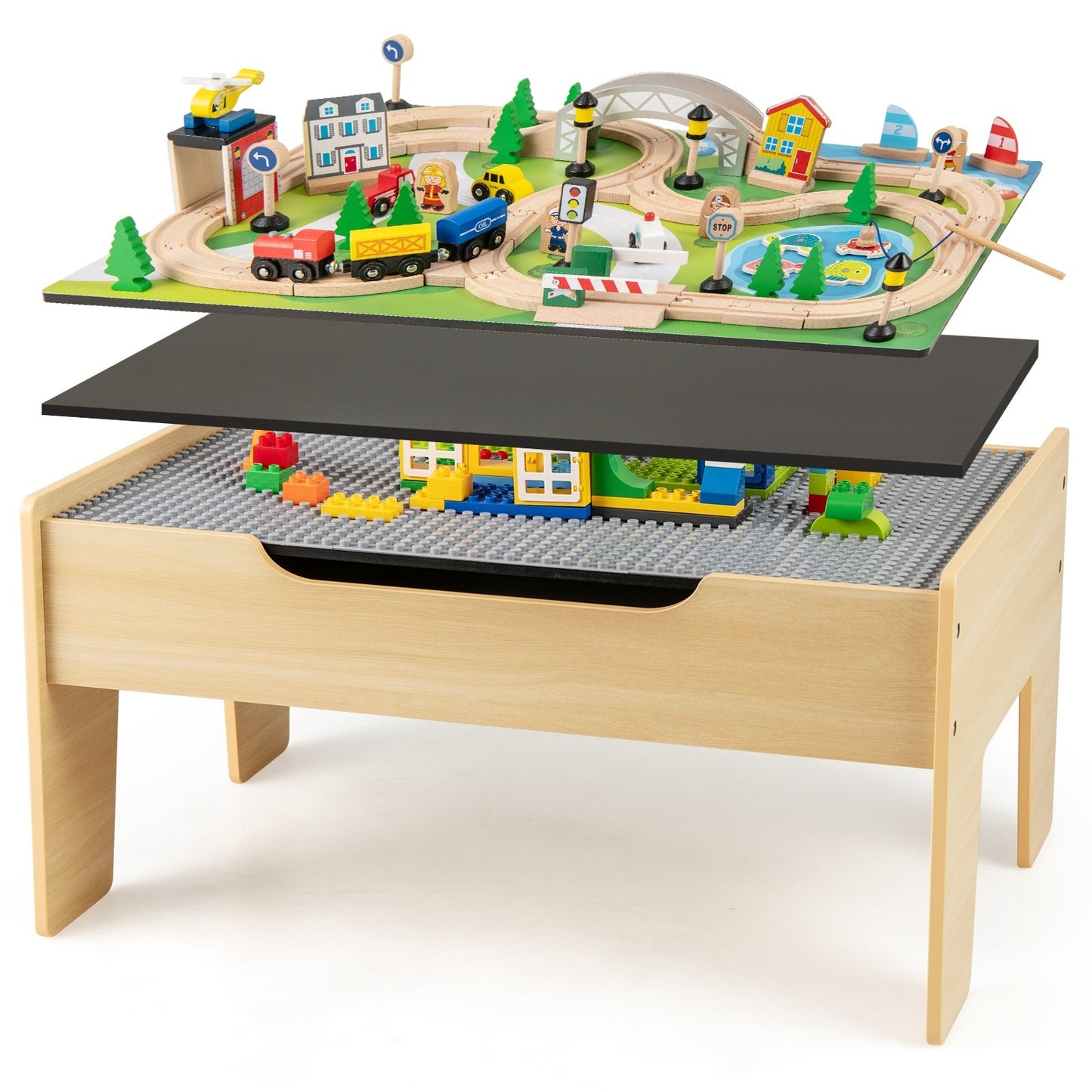 78 Pieces Activity Railway Playset for Kids Aged 3+