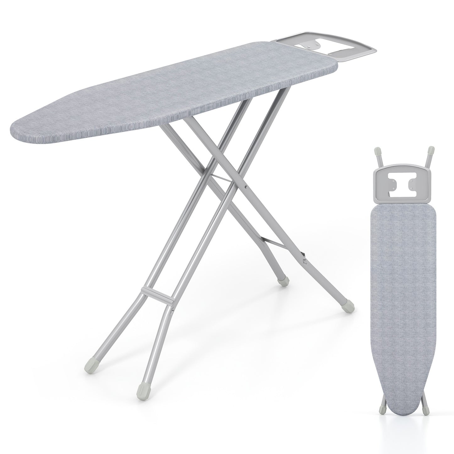 Full Size Ironing Board with Iron Rest and 7-Level Height-Blue