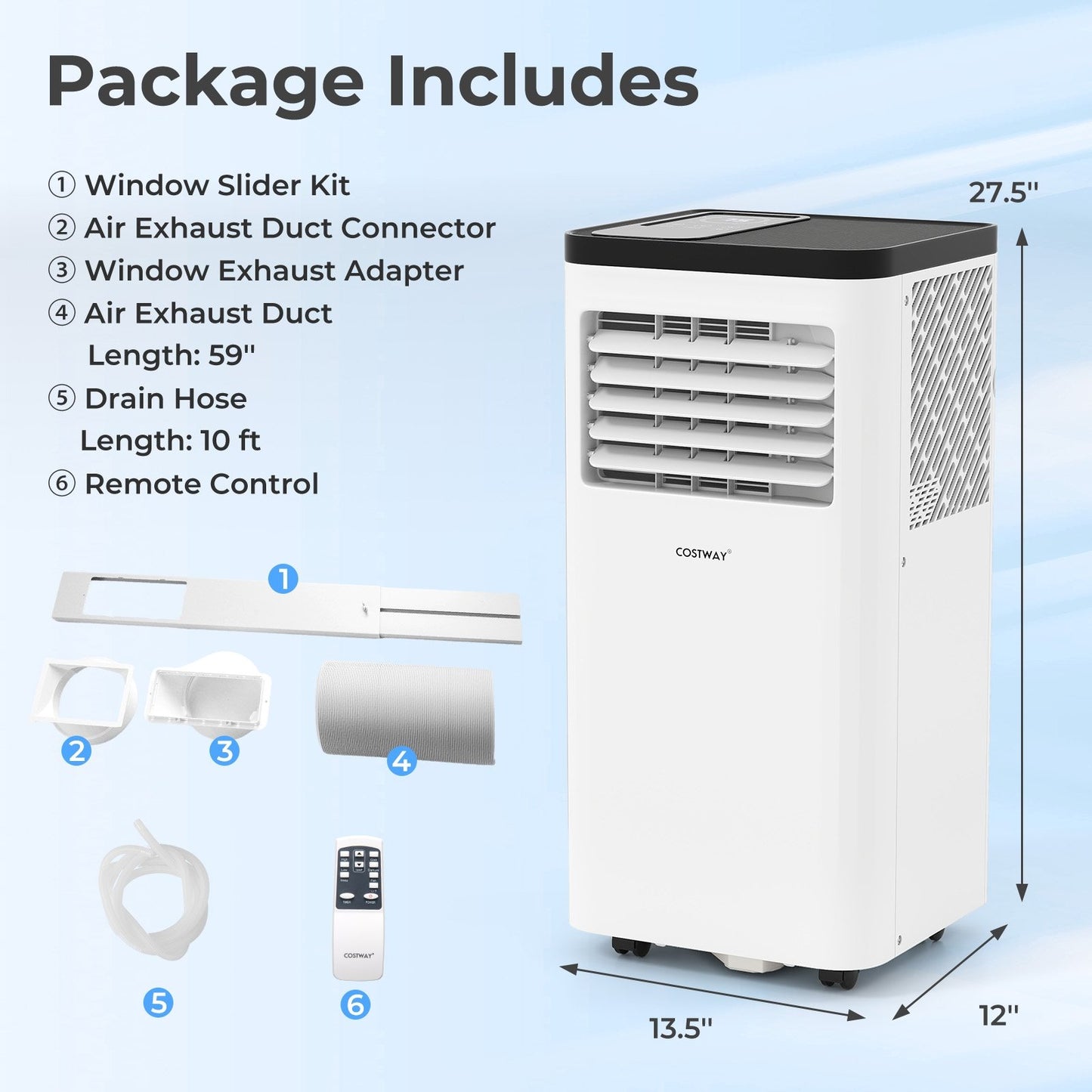 10000 BTU Portable Air Conditioner 3 in 1 Floor AC Unit Fan and Dehumidifier for Room