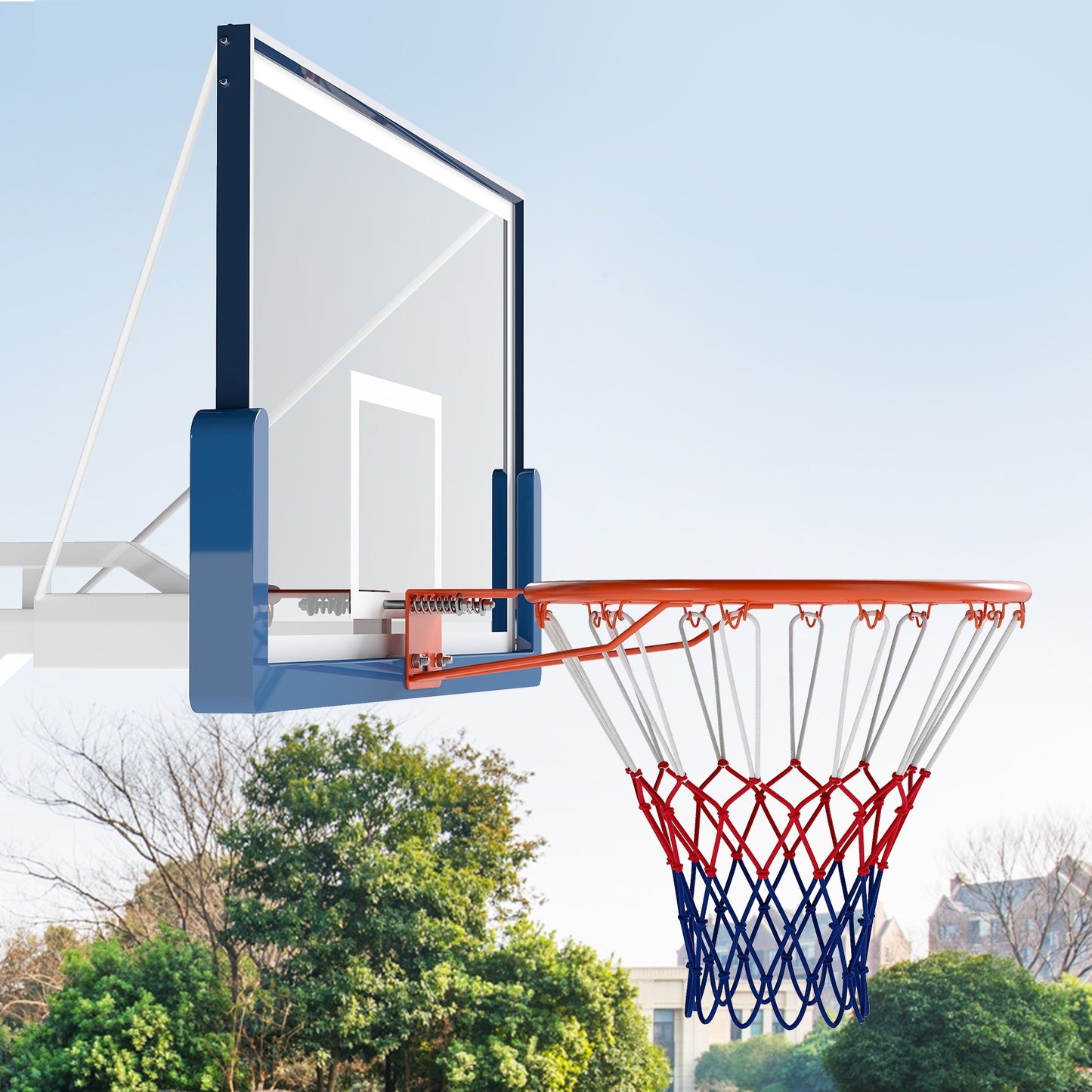 18" Basketball Rim Heavy Duty Wall Mounted Basketball Rim Goal Replacement-Black