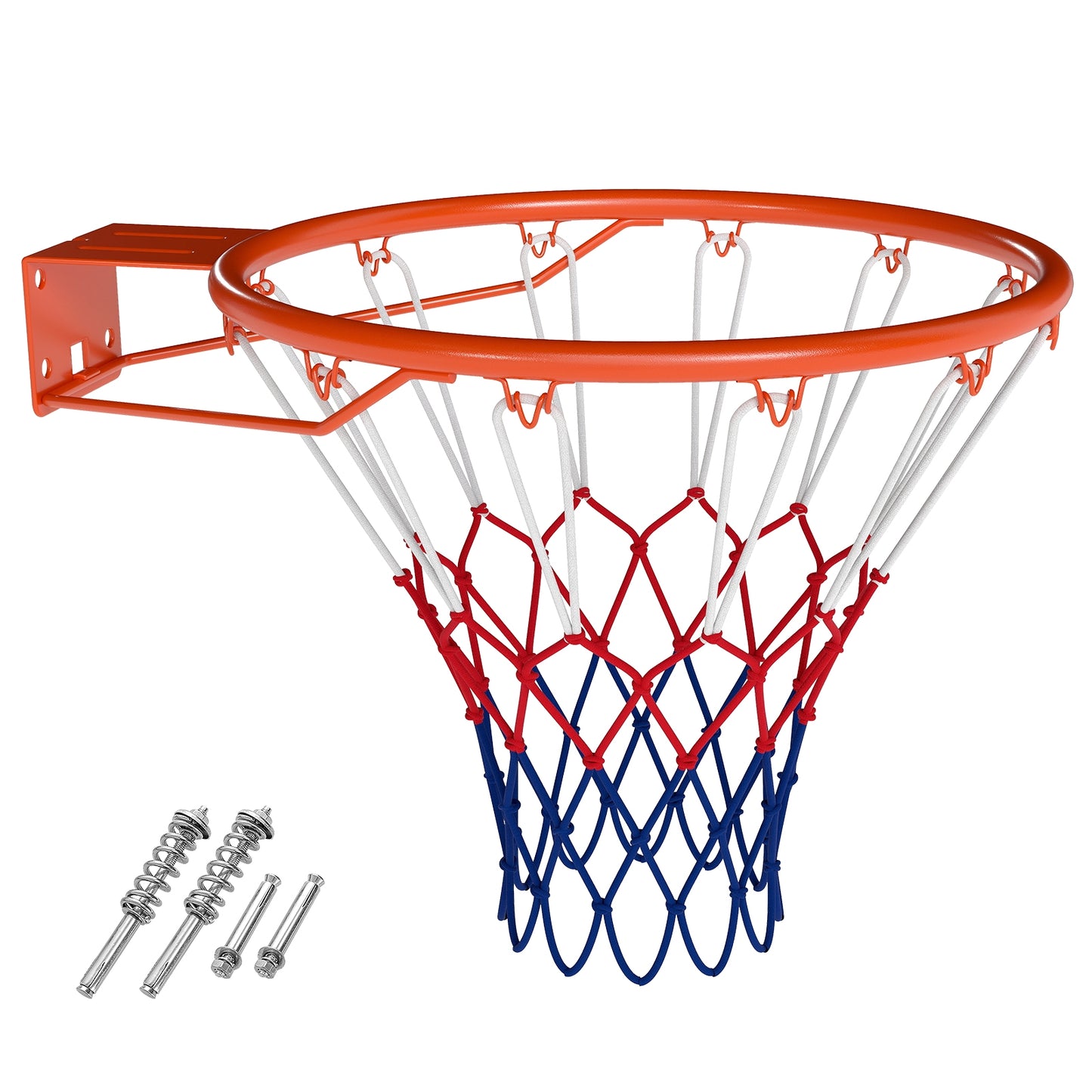 18" Basketball Rim Heavy Duty Wall Mounted Basketball Rim Goal Replacement-Black