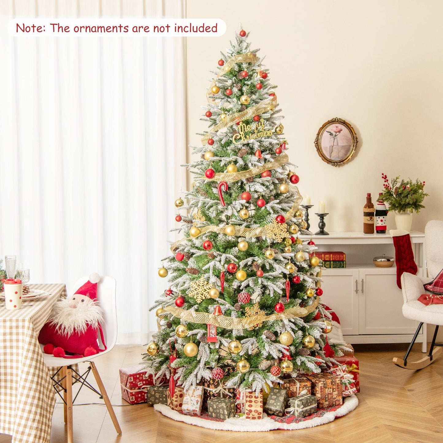 6/7.5/9 FT Pre-Lit Artificial Christmas Tree with 765/1135/1871 Tips and 280/470/690 Warm-White LED Lights-S