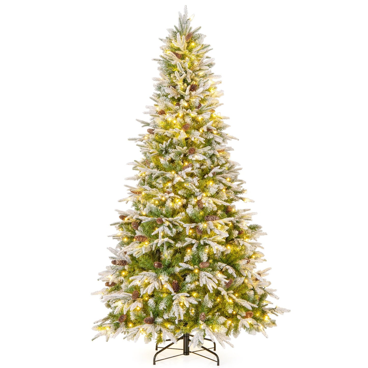 6/7.5/9 FT Pre-Lit Artificial Christmas Tree with 765/1135/1871 Tips and 280/470/690 Warm-White LED Lights-S