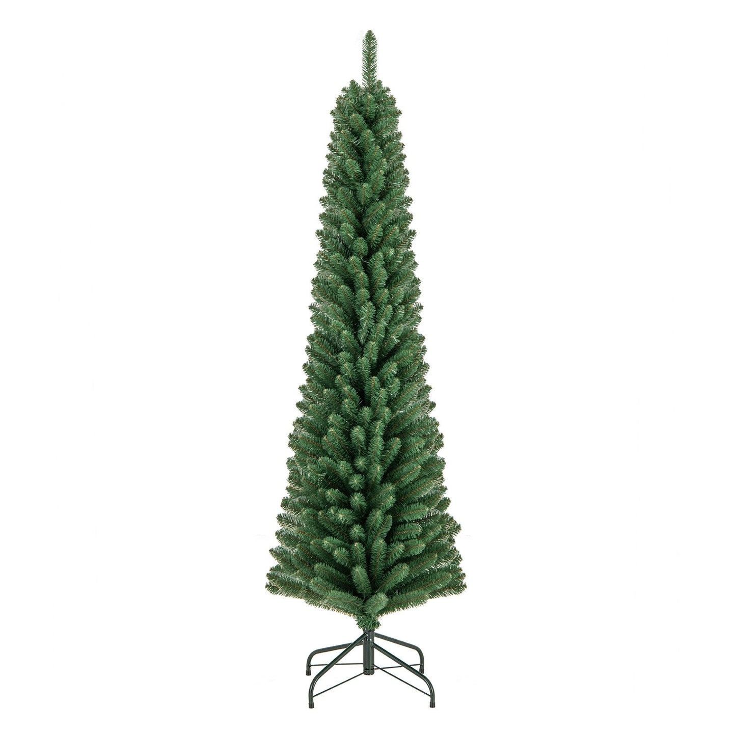 5/6/7/8 Feet Pencil Christmas Tree with 295/392/523/671 Memory Wire Branch Tips and Upgraded Metal Stand-8 ft