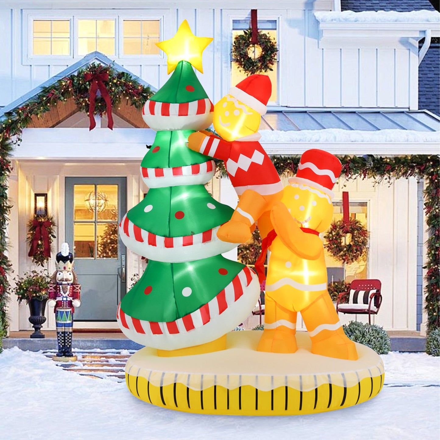 7 ft Inflatable Christmas Tree with 7Internal LED Lights and Built-in Fan