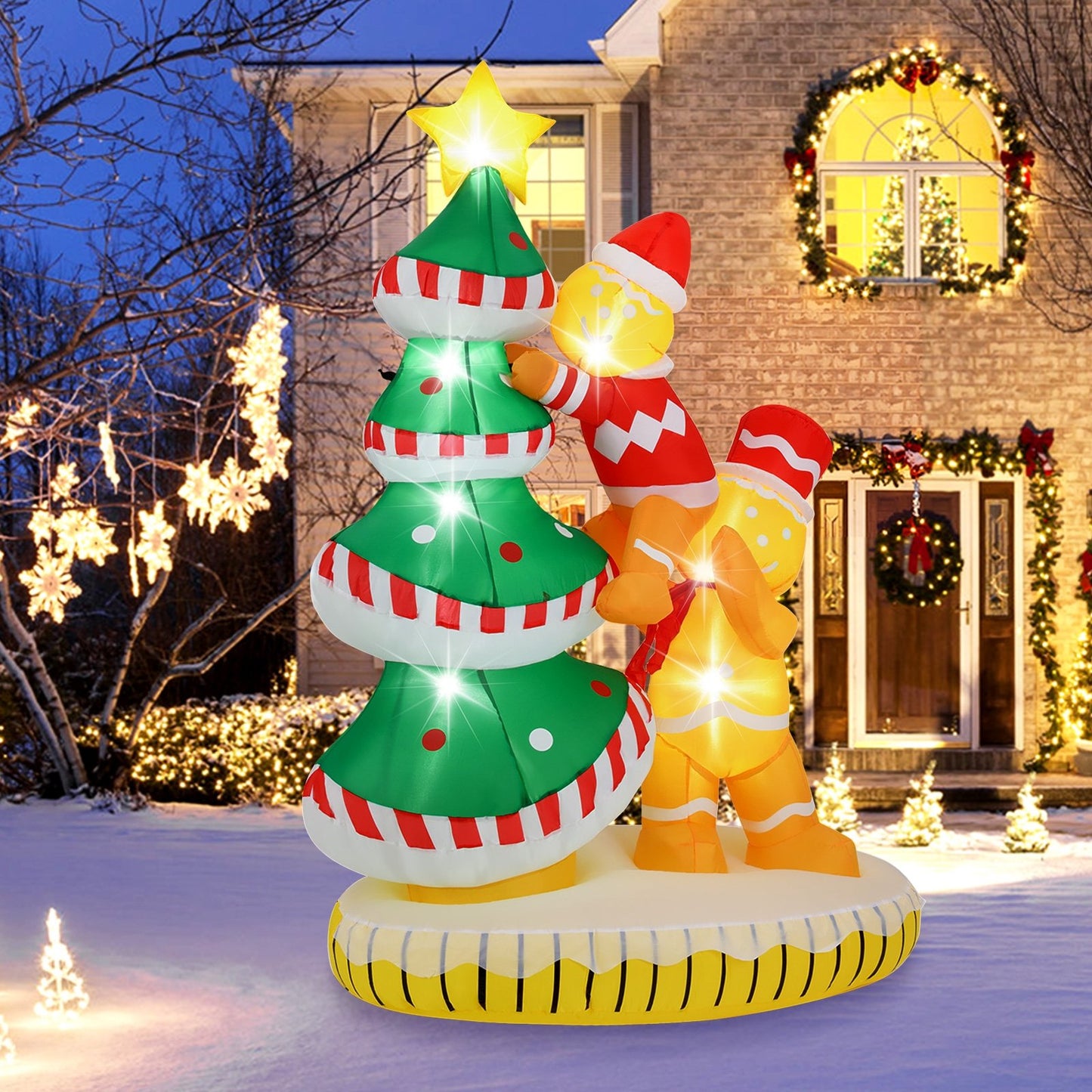7 ft Inflatable Christmas Tree with 7Internal LED Lights and Built-in Fan