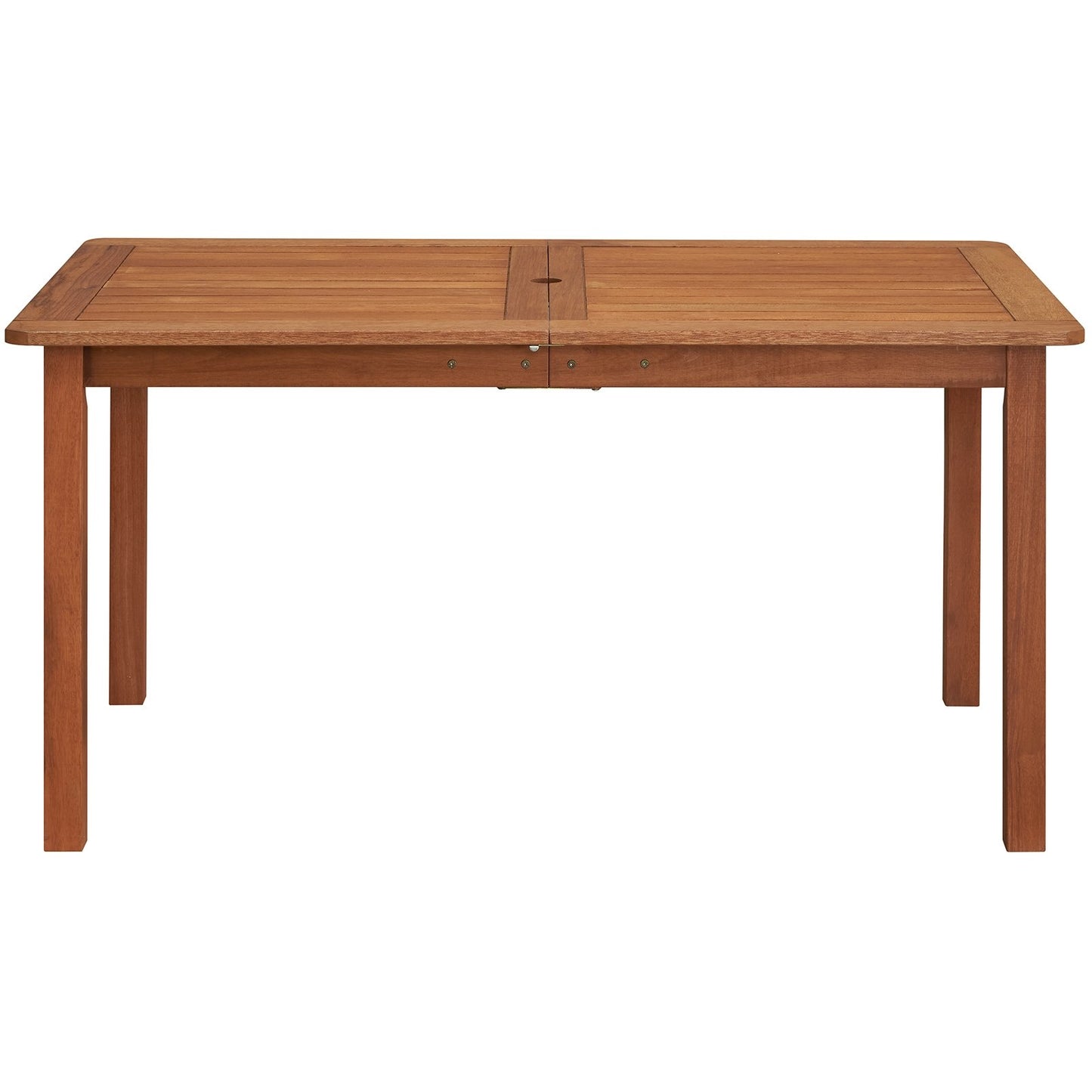 Patio Outdoor Solid Wood Dining Table with Umbrella Hole for 6