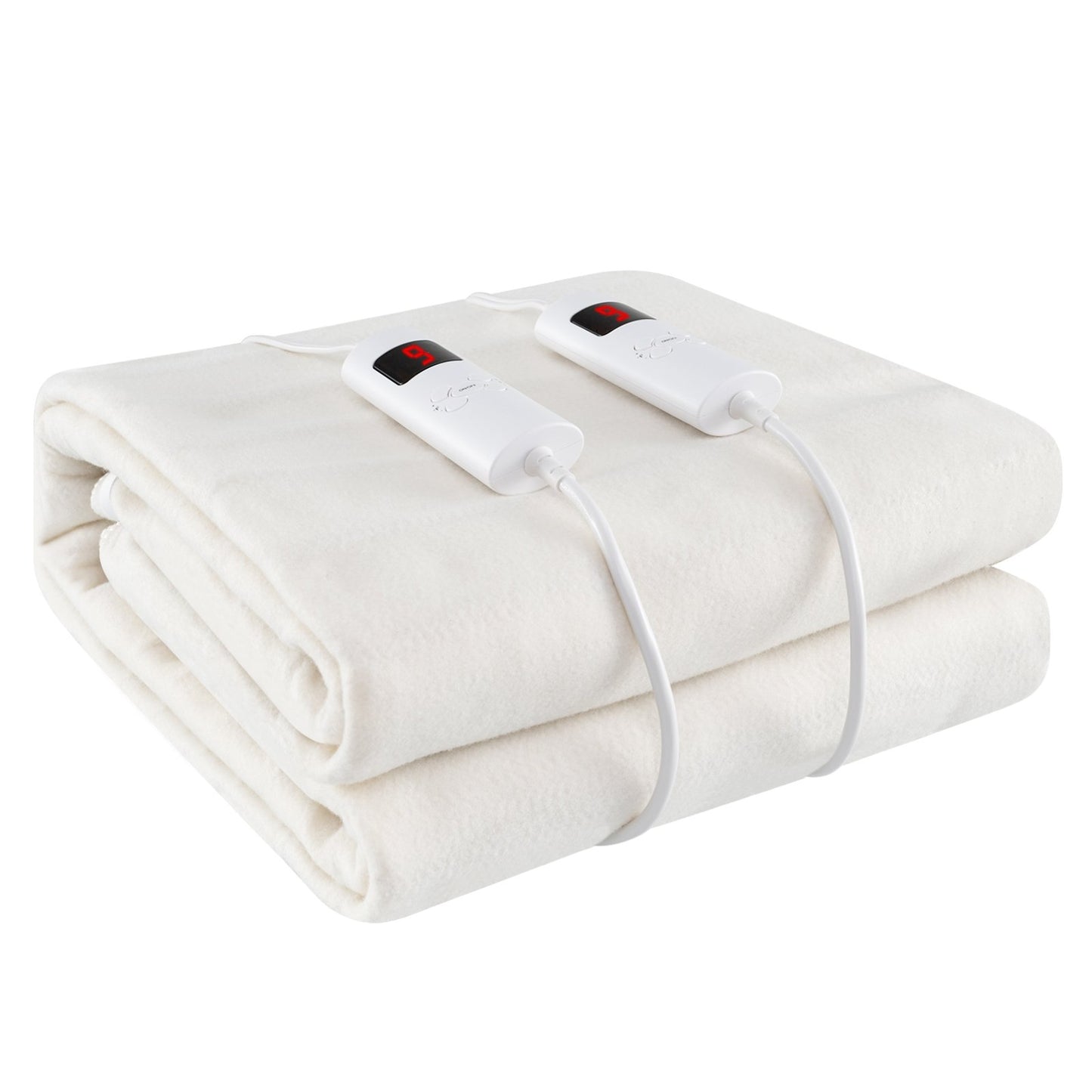 Machine Washable Electric Bed Warmer with Dual Controller 9 Heat Setting and 9-Hour Auto Off and Overheat Protection-King Size
