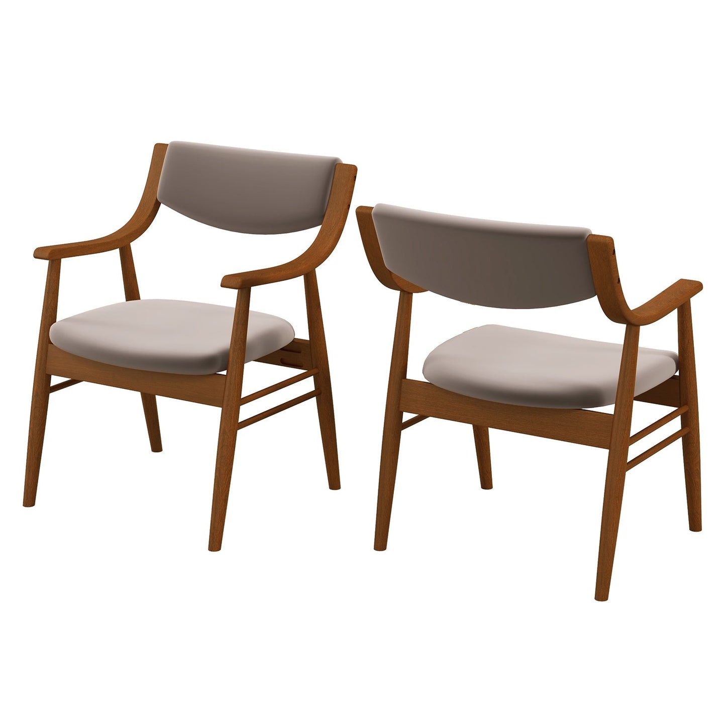 Wooden Dining Chair Set of 2 with Padded Seat and Back-Black