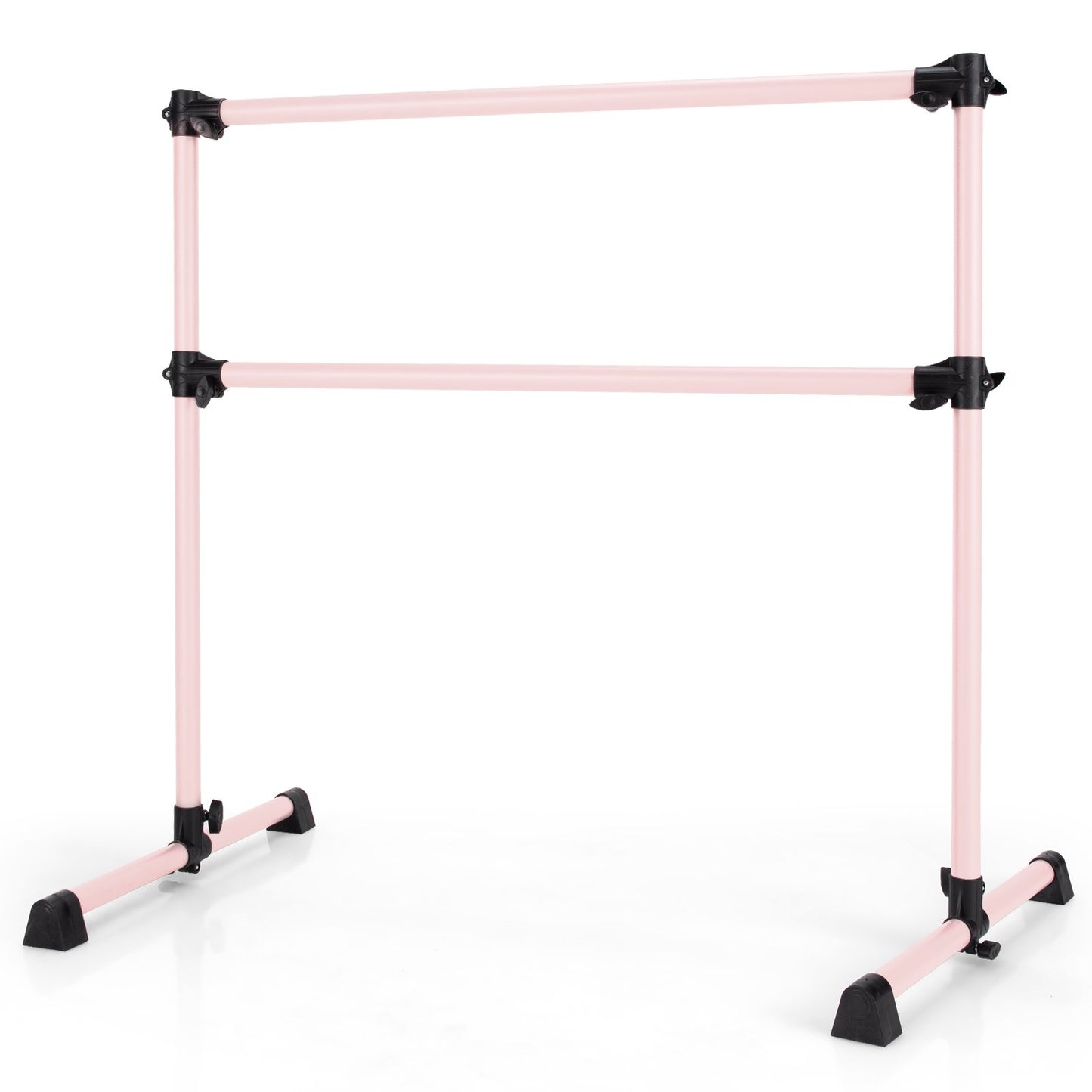 4 Feet Portable Double Freestanding Barre Dancing Stretching-Black