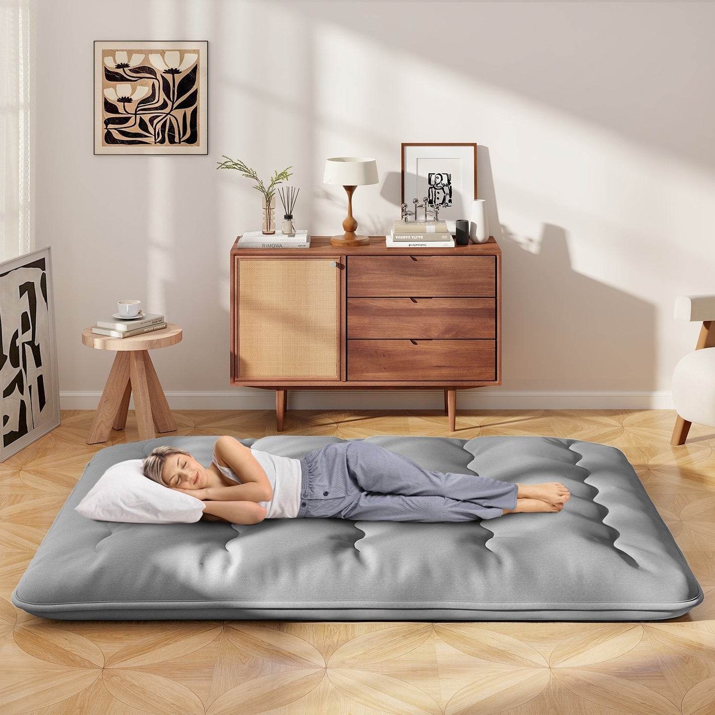 Futon Mattress with Washable Cover and Carry Bag-King Size