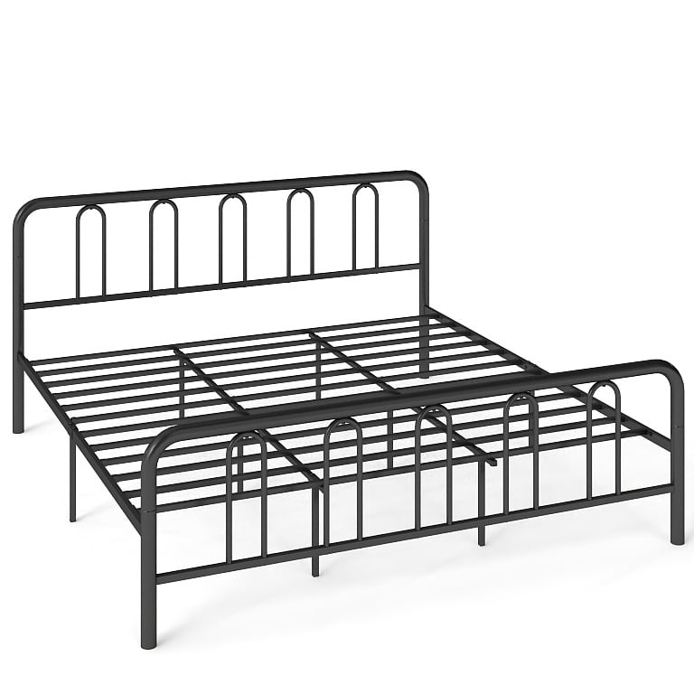 Full/Queen Size Metal Bed Frame with Headboard and Footboard-Queen Size
