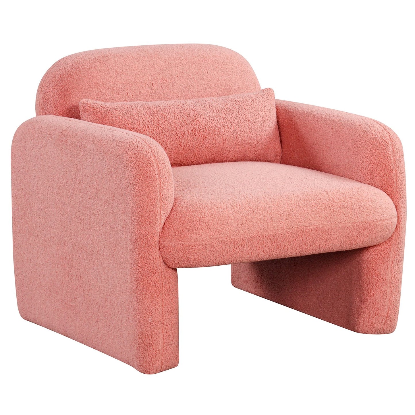 Modern Accent Chair with Waist Pillow and Armrests for Living Room Bedroom-Beige