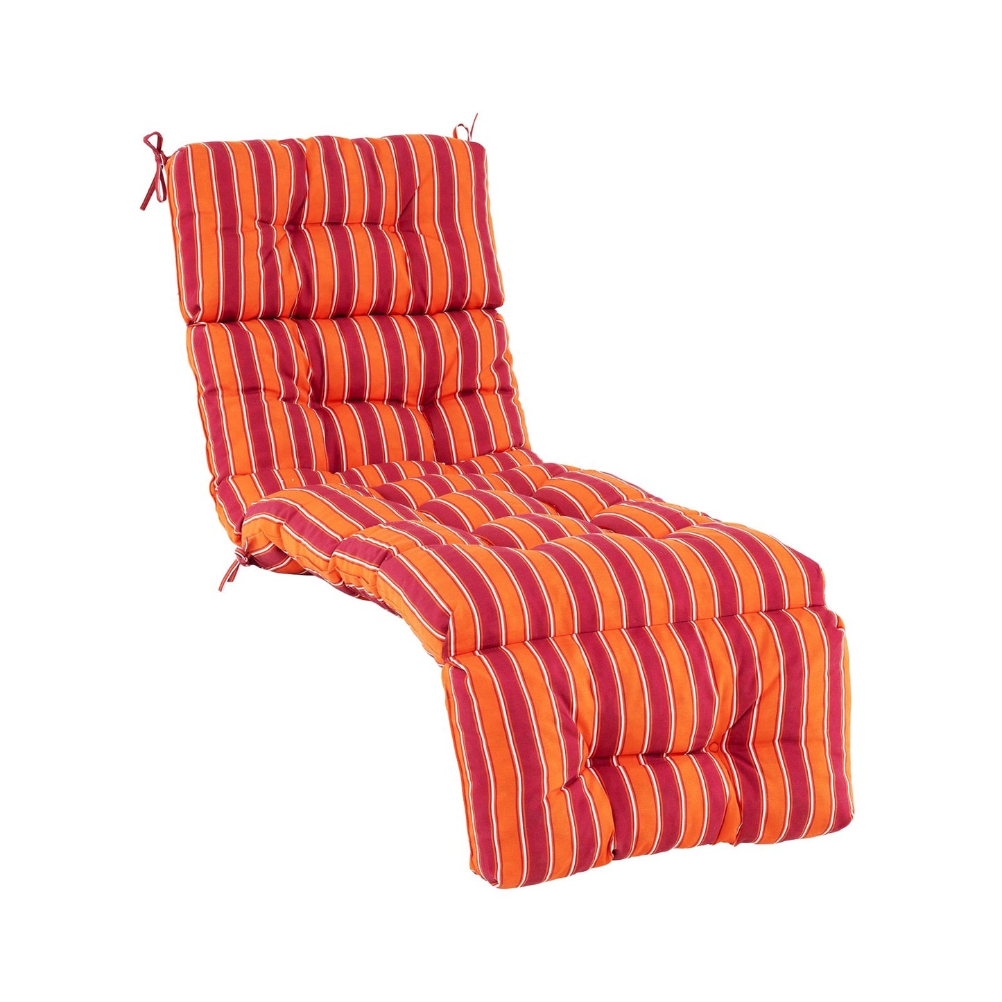 Outdoor Lounge Chaise Cushion with String Ties for Garden Poolside-Beige
