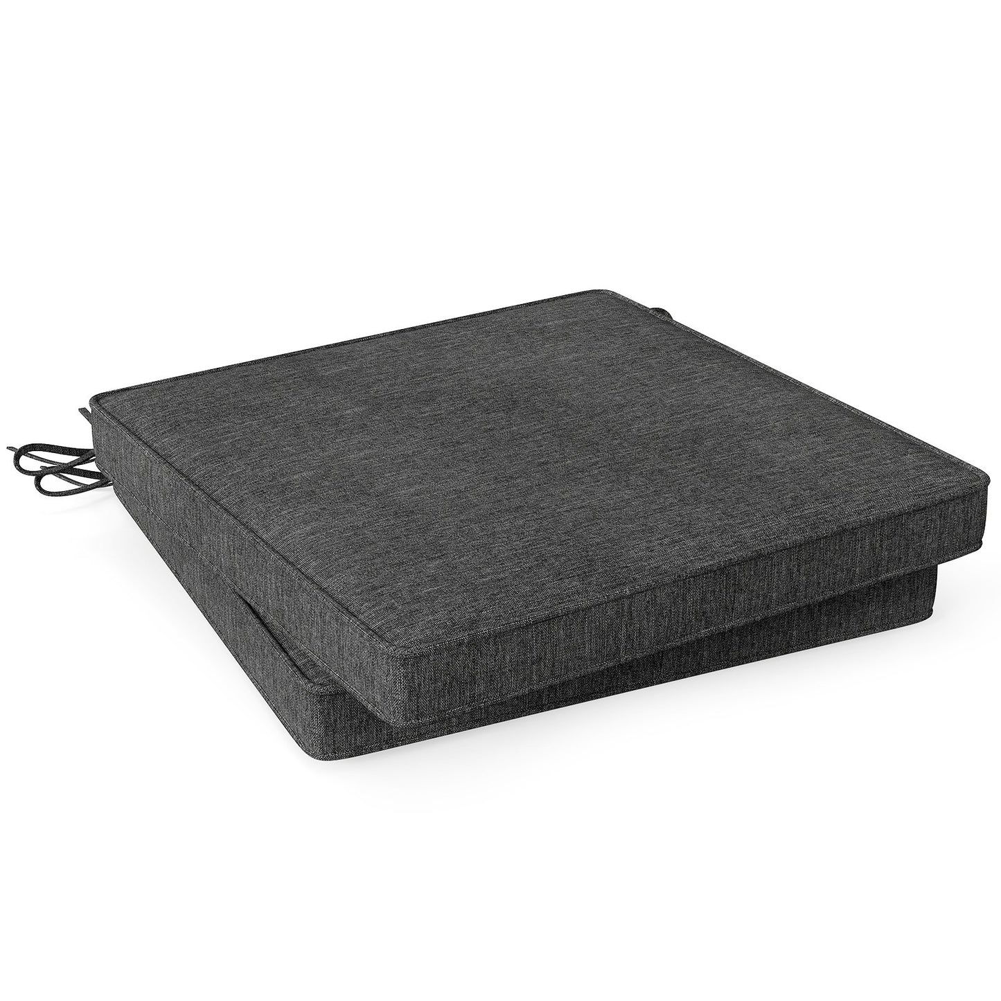 Outdoor Chair Cushion Set of 2 Waterproof Fade-Resistant Olefin Seat Cushions-Black