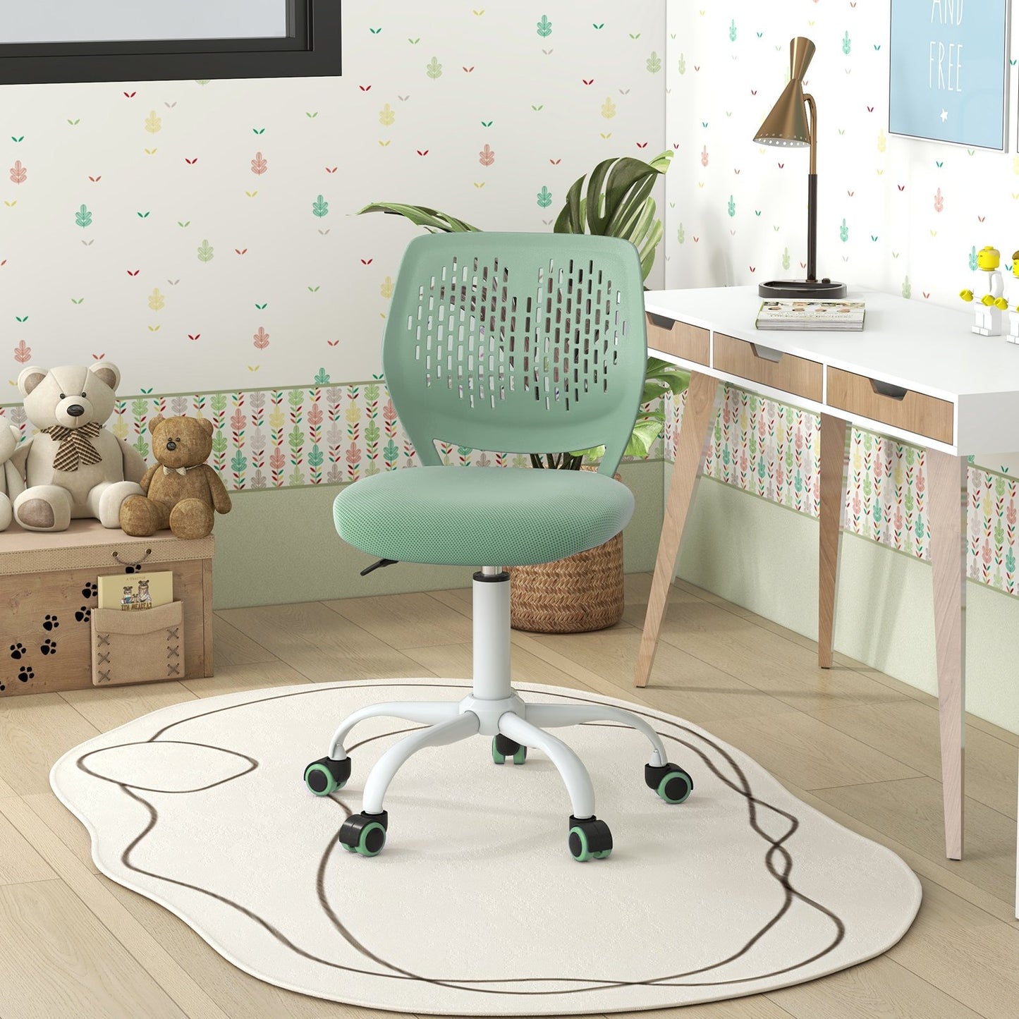 Ergonomic Children Study Chair with Adjustable Height-Blue