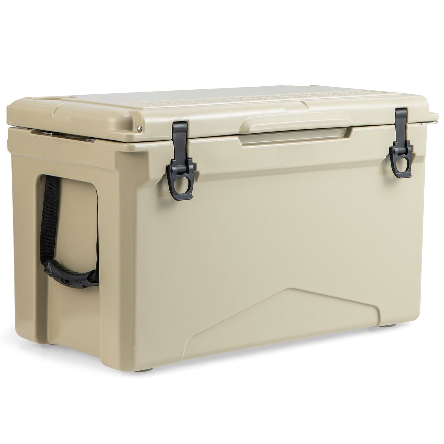50 QT Rotomolded Cooler Insulated Portable Ice Chest with Integrated Cup Holders-Gray