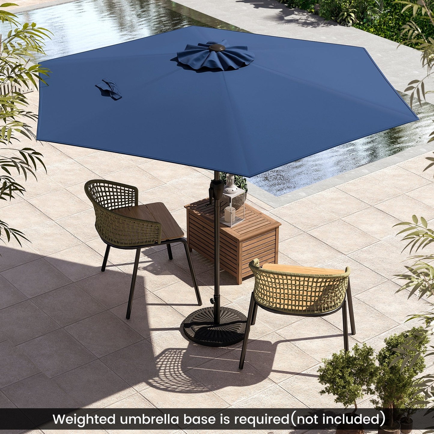 7.5 feet Outdoor Patio Heavy Duty Market Umbrella with Push Button Tilt-Beige