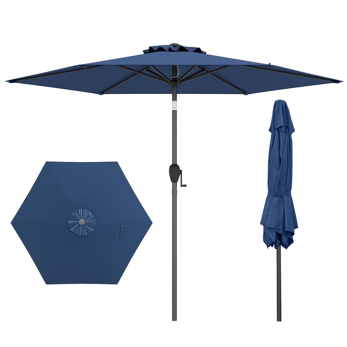 7.5 feet Outdoor Patio Heavy Duty Market Umbrella with Push Button Tilt-Beige
