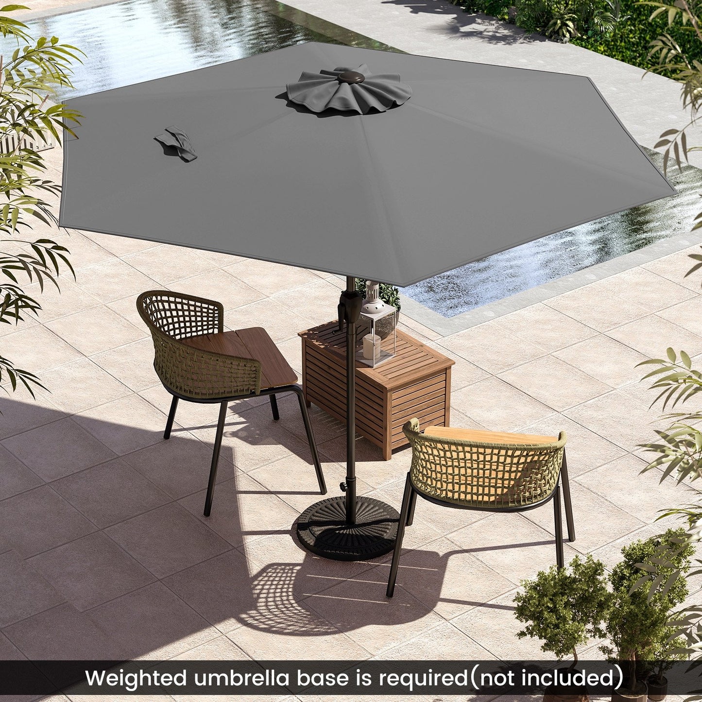 7.5 feet Outdoor Patio Heavy Duty Market Umbrella with Push Button Tilt-Beige