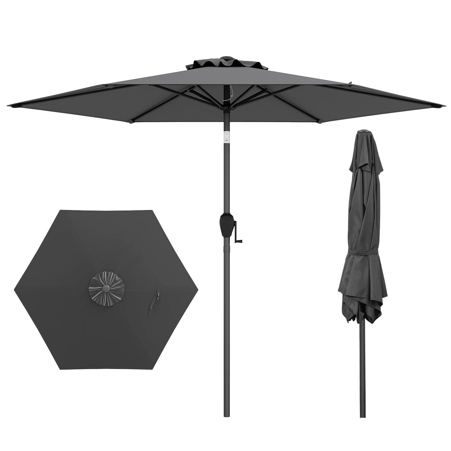 7.5 feet Outdoor Patio Heavy Duty Market Umbrella with Push Button Tilt-Beige