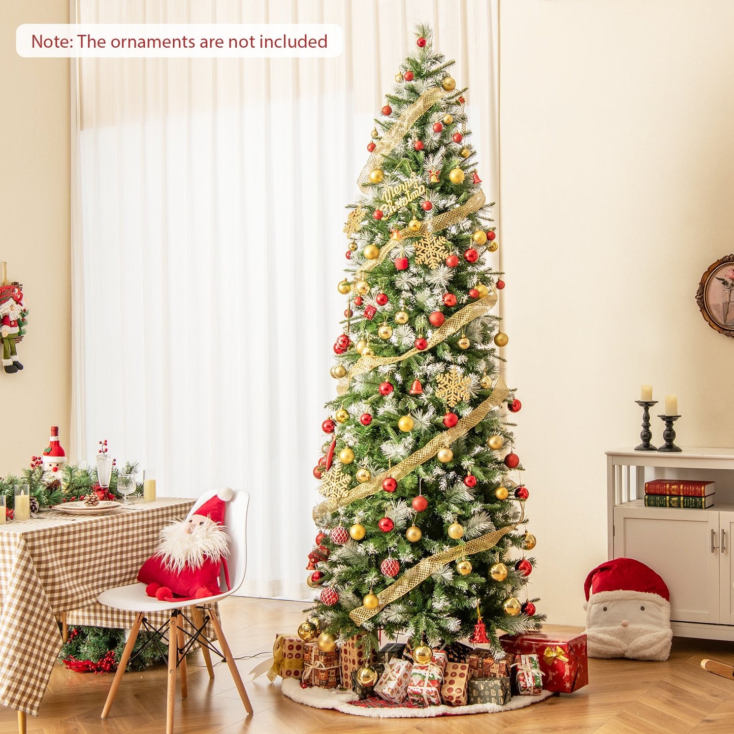 6/7.5/9 FT Artificial Christmas Tree with Warm-White LED Lights-S