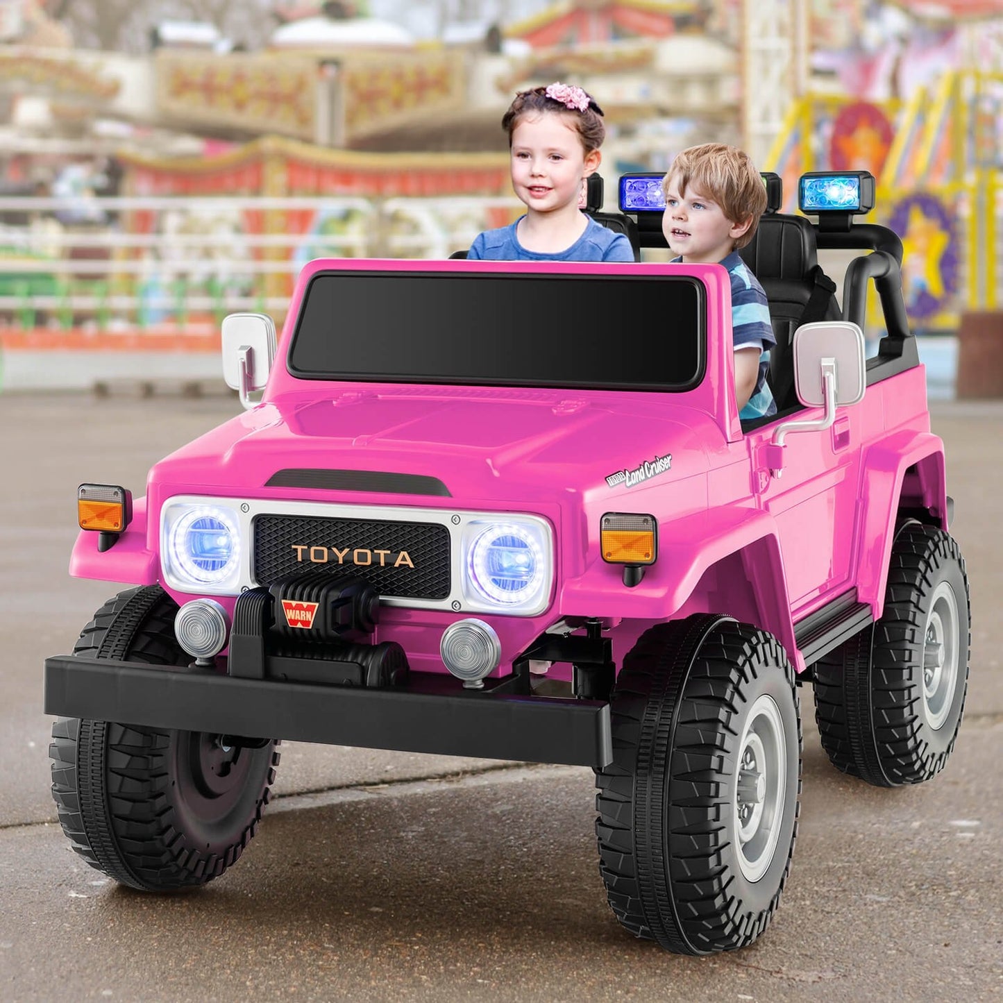 12V 2-Seat Licensed Kids Ride On Toyota FJ40 Car with 2.4G Remote Control-Black
