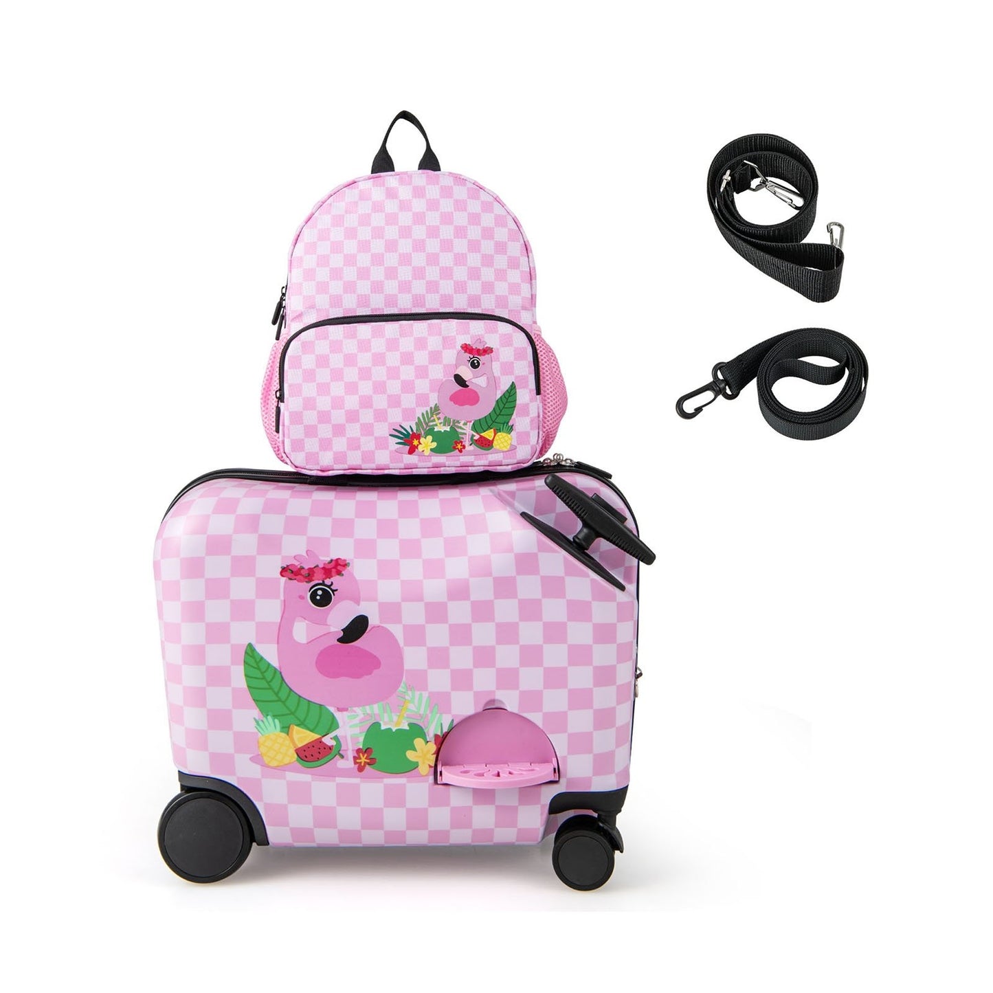 2 Pieces Kid Luggage Set with Spinner Wheels and Aluminum Handle-Blue