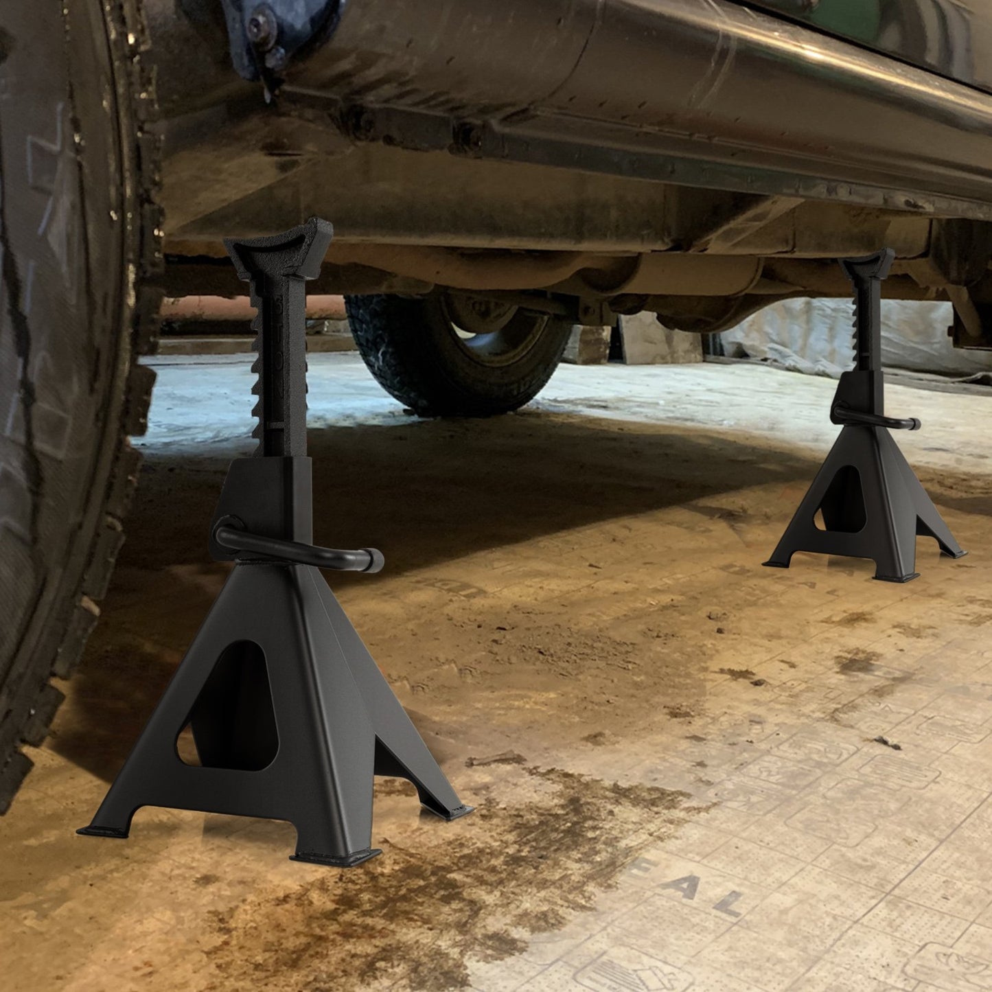 6 Ton 13000 lbs Capacity Metal Car Lifting Stands with 14-23 Inch Adjustable Height