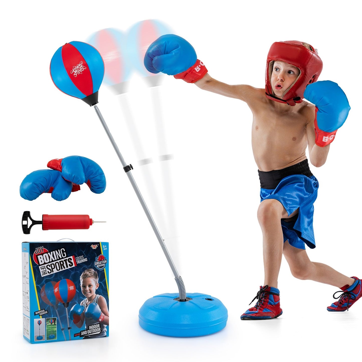Adjustable Height Punching Bag with Stand Plus Boxing Gloves for Both Adults and Kids