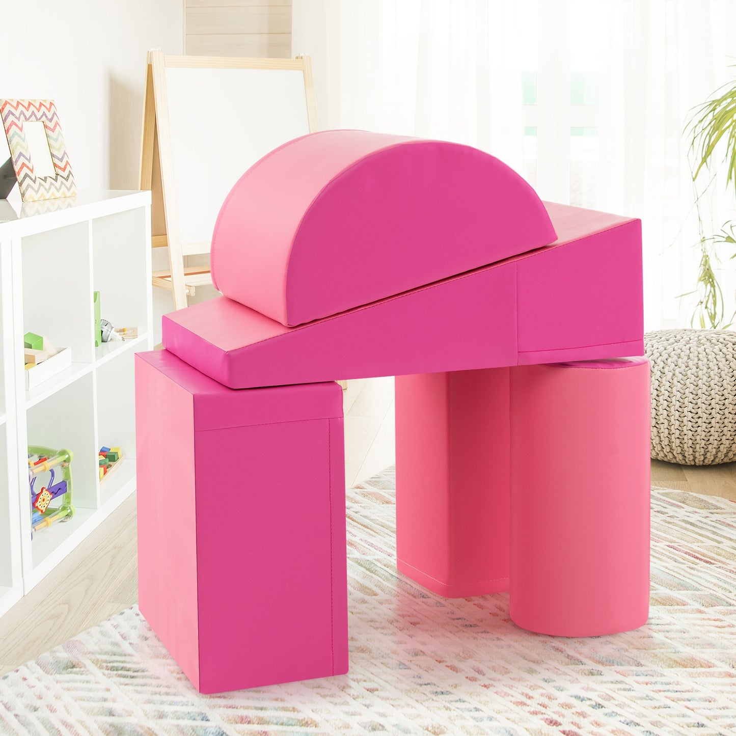 5-Piece Kids Climb and Crawl Activity Playset-Green