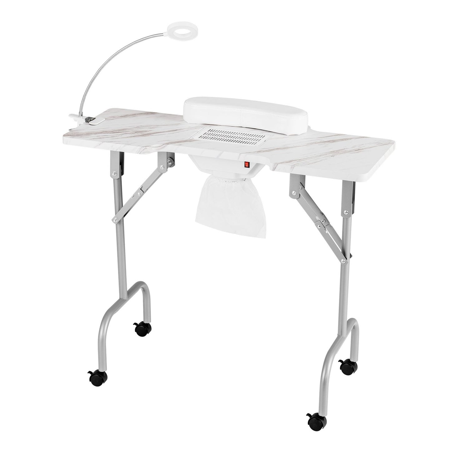 Folding Manicure Nail Table with Electric Dust Collector-Black