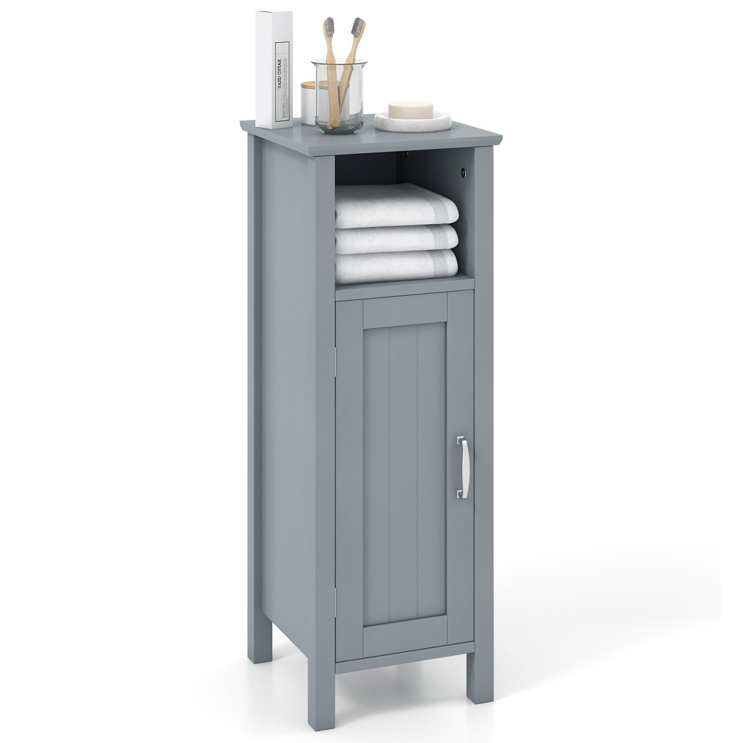Bathroom Storage Organizer with 2-Tier Cabinet-Black
