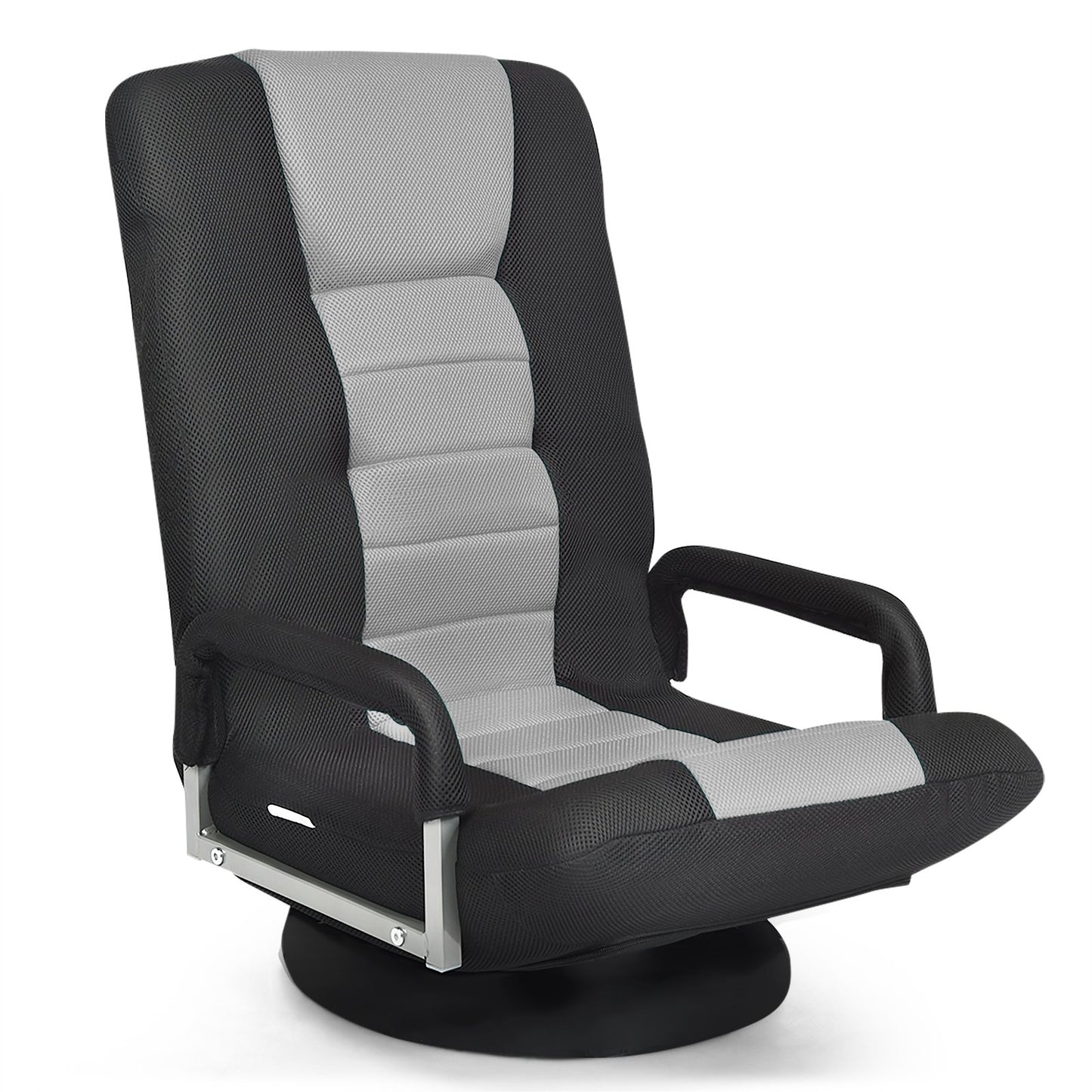 360-Degree Swivel Gaming Floor Chair with Foldable Adjustable Backrest-Blue
