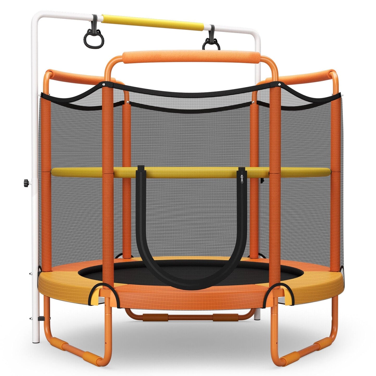 5 Feet Kids 3-in-1 Game Trampoline with Enclosure Net Spring Pad-Blue