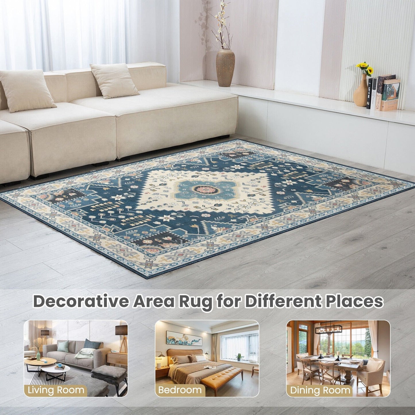 Faux Wool Fabric Area Rugs Doormat-S