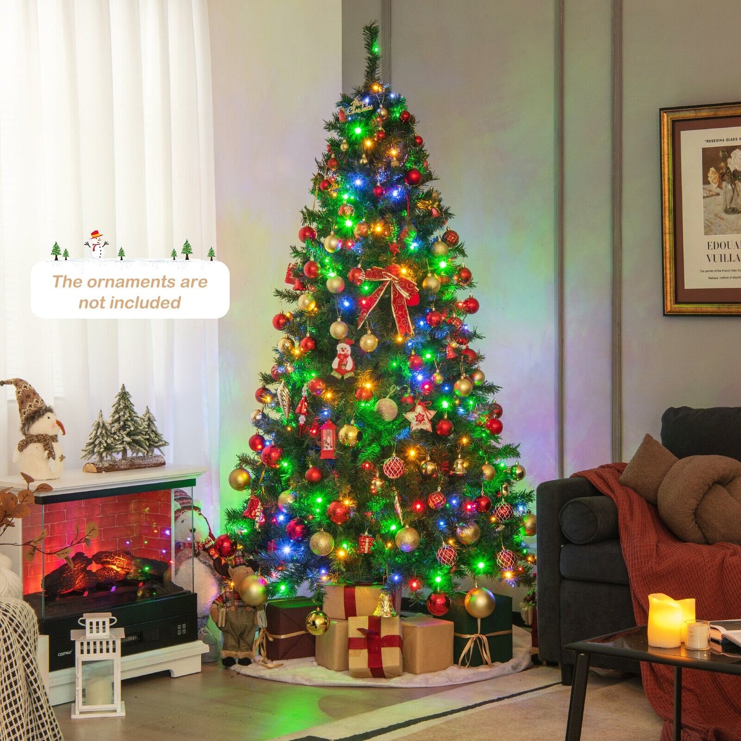 7 Feet Christmas Tree Pre-Lit 3-Minute Quick Shape