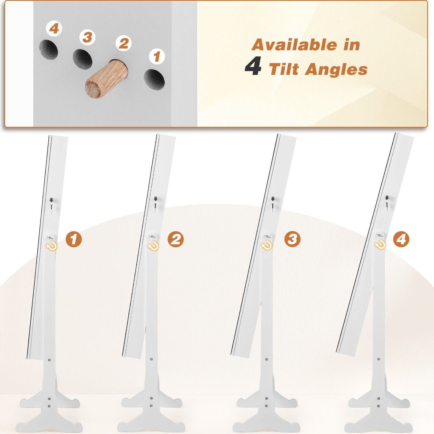 Free Standing Full Length Jewelry Armoire with Lights in Black