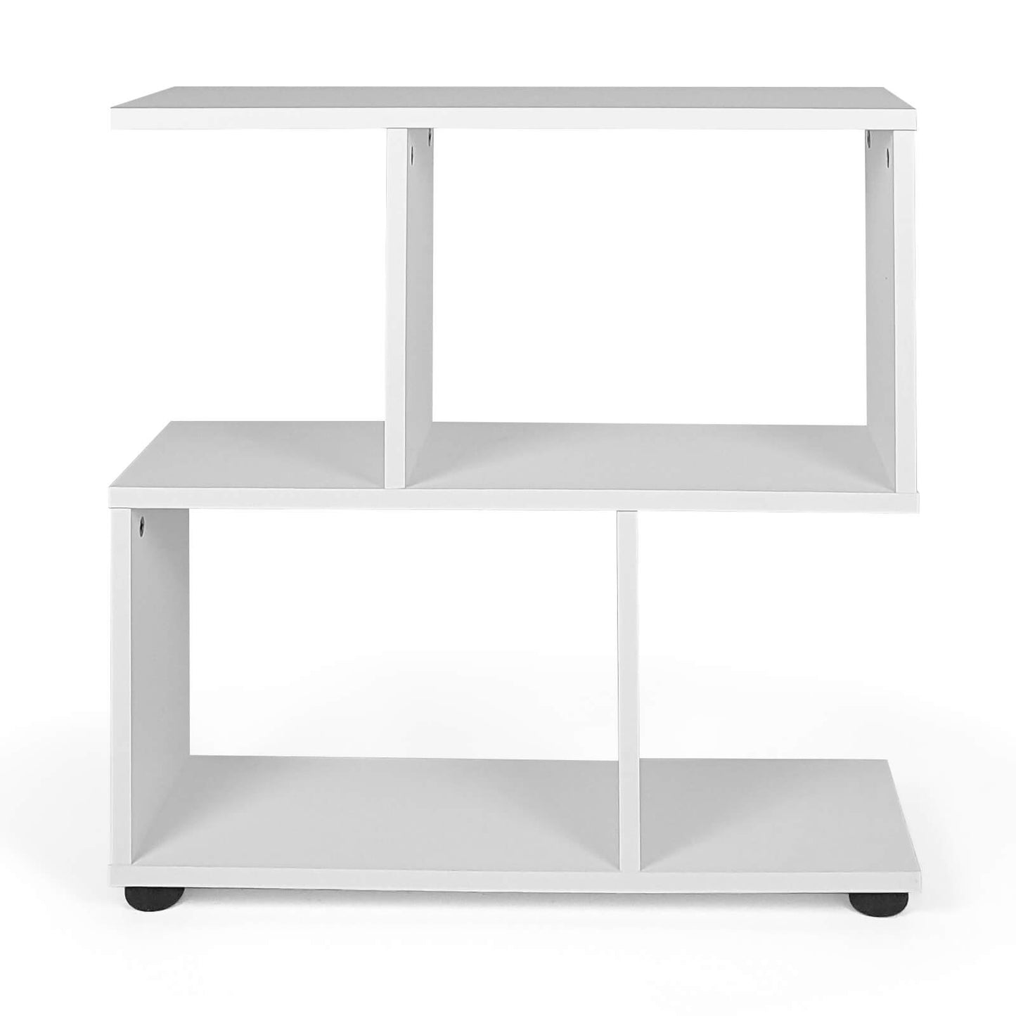 24 Inch 3-Tier Geometric Bookshelf with Thick Foot Pads-Black