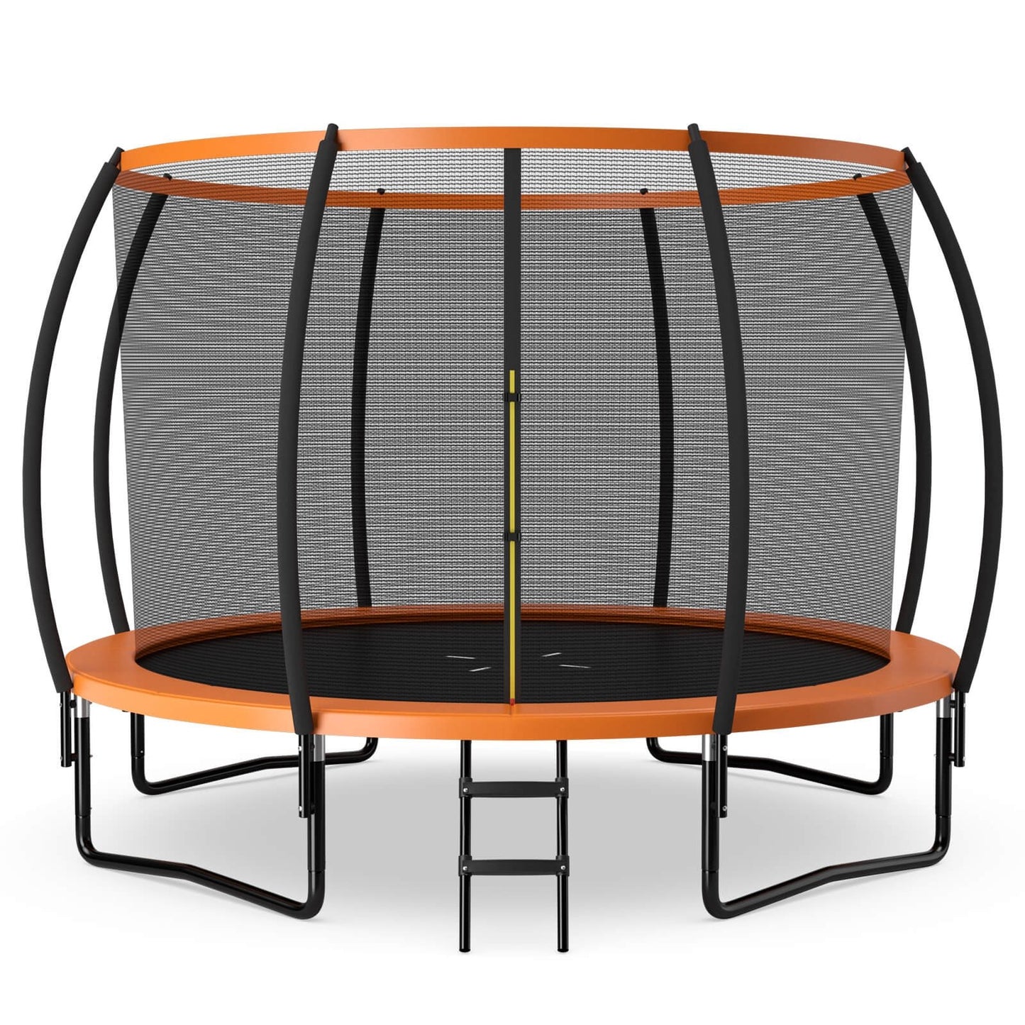 12FT ASTM Approved Recreational Trampoline with Ladder-Black