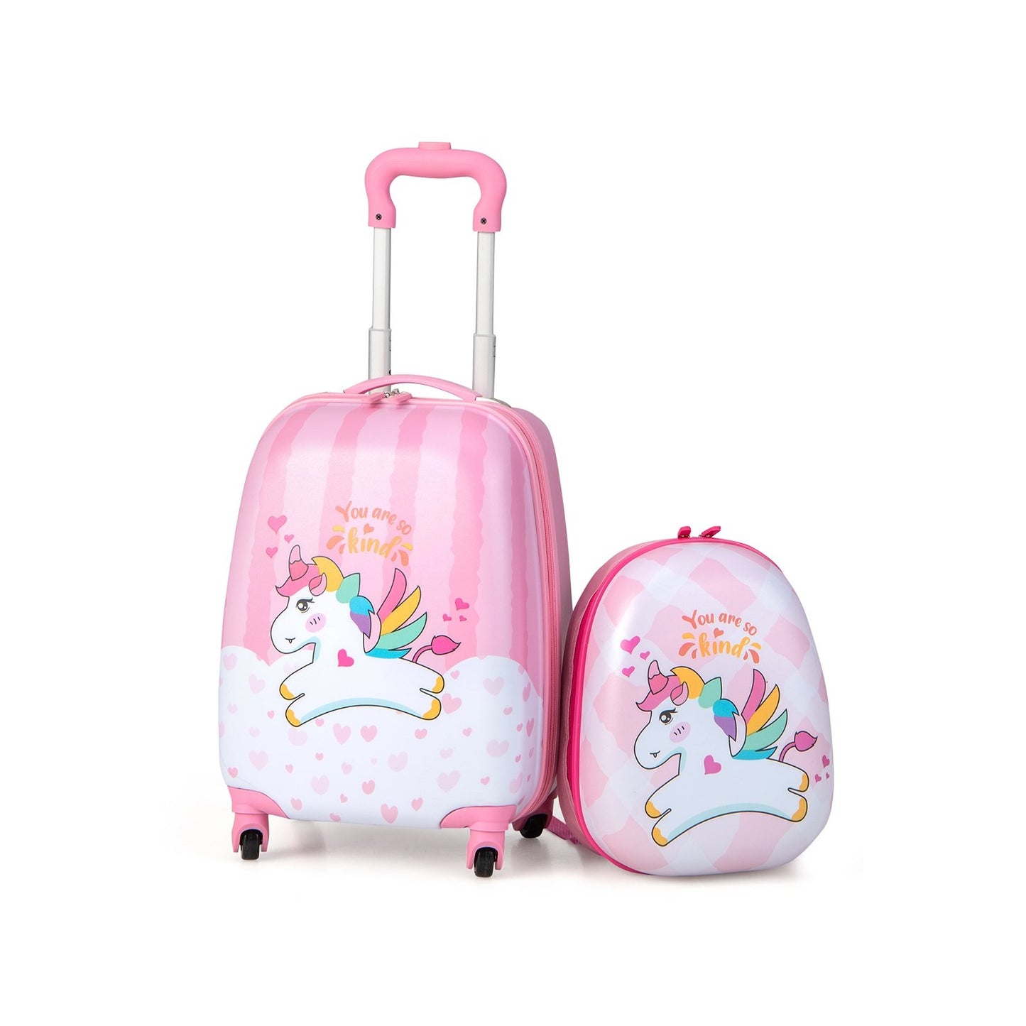 2 Pieces ABS Kids Suitcase Backpack Luggage Set