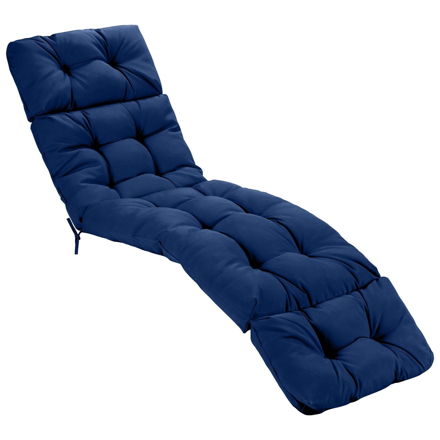 Outdoor Lounge Chaise Cushion with String Ties for Garden Poolside-Beige