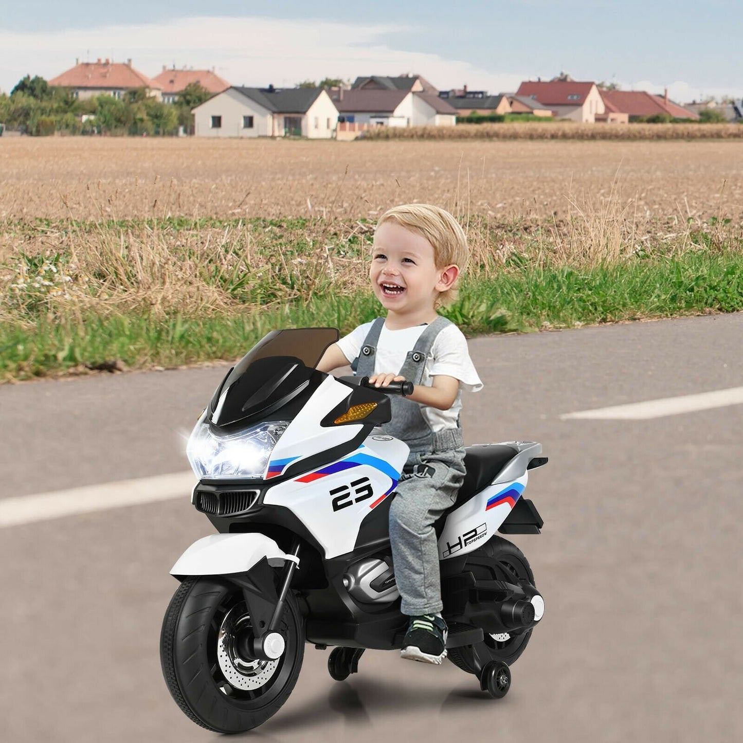 12V Kids Ride On Motorcycle Electric Motor Bike-Black