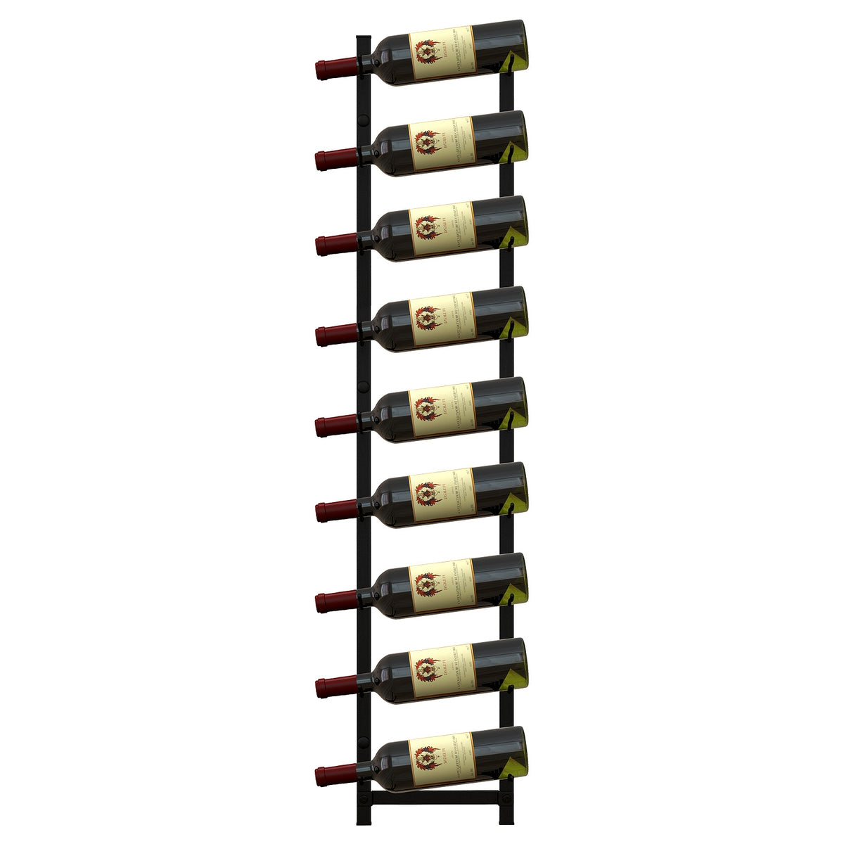 Rust-proof wall-mounted wine rack by Wilsons Home Store, holds 6 or 9 bottles, ideal for kitchen wine storage and organization.