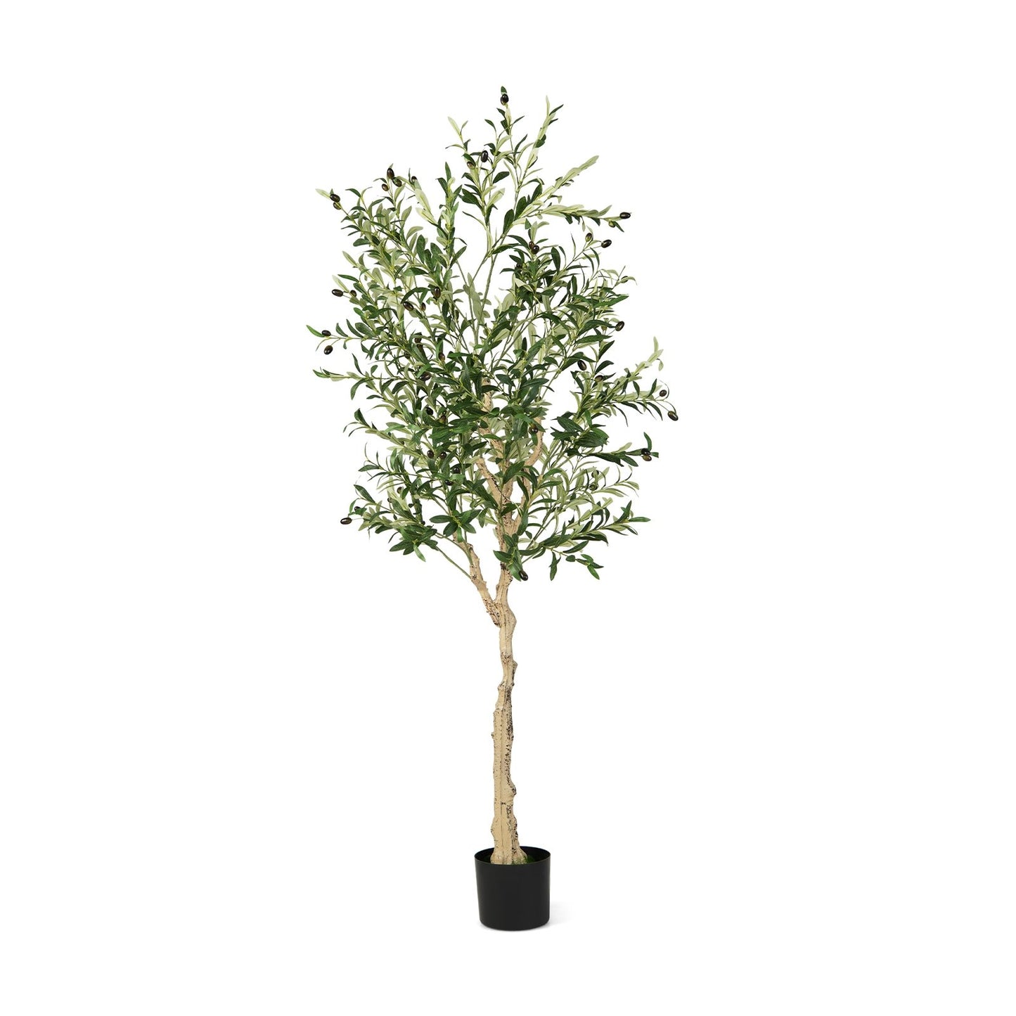 6 Feet Artificial Olive Tree in Cement Pot-2 Pieces