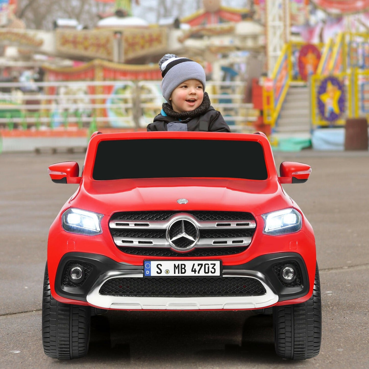 12V 2-Seater Kids Ride On Car Licensed Mercedes Benz X Class RC with Trunk-Red