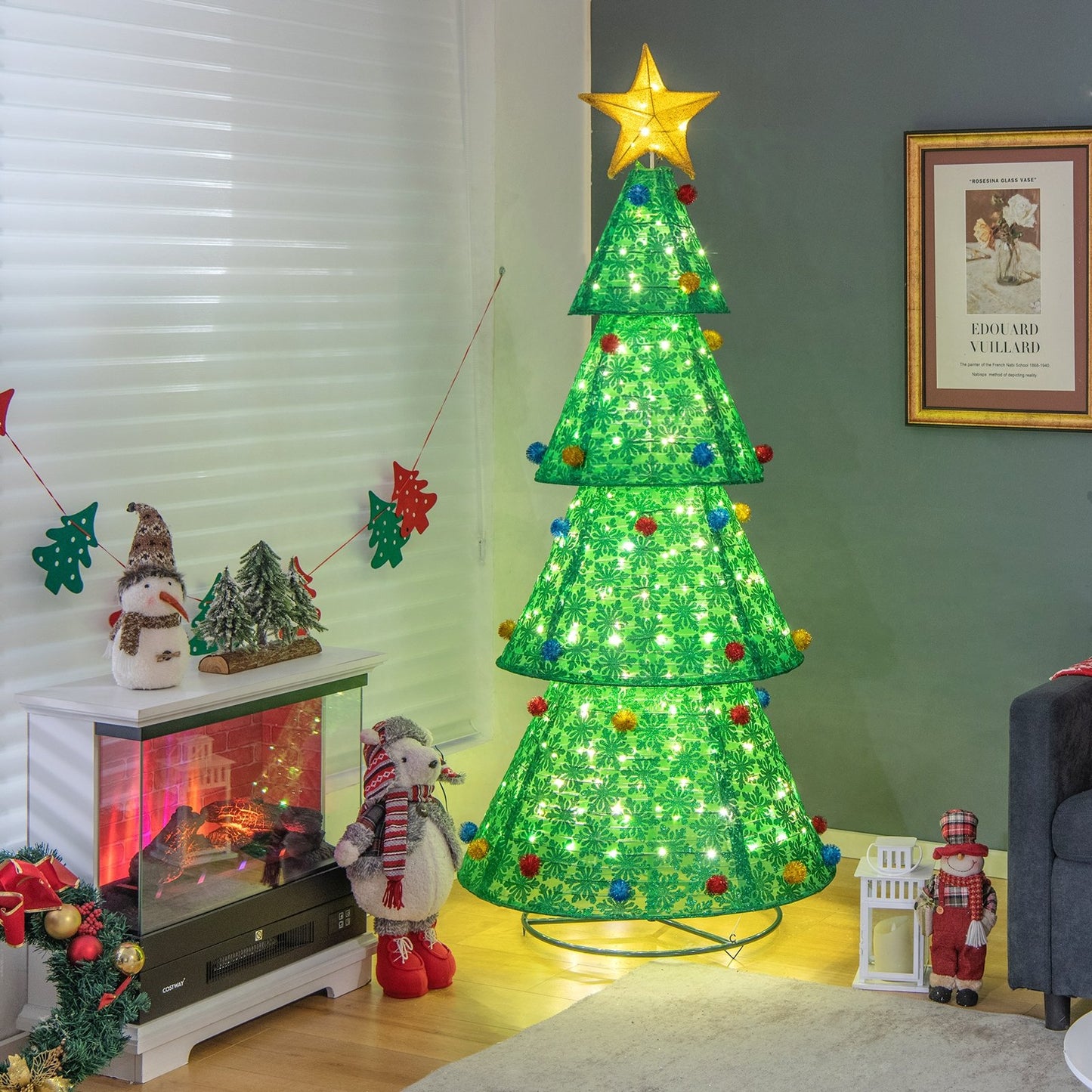 Pop-Up Christmas Tree with 200 Warm White LED Lights
