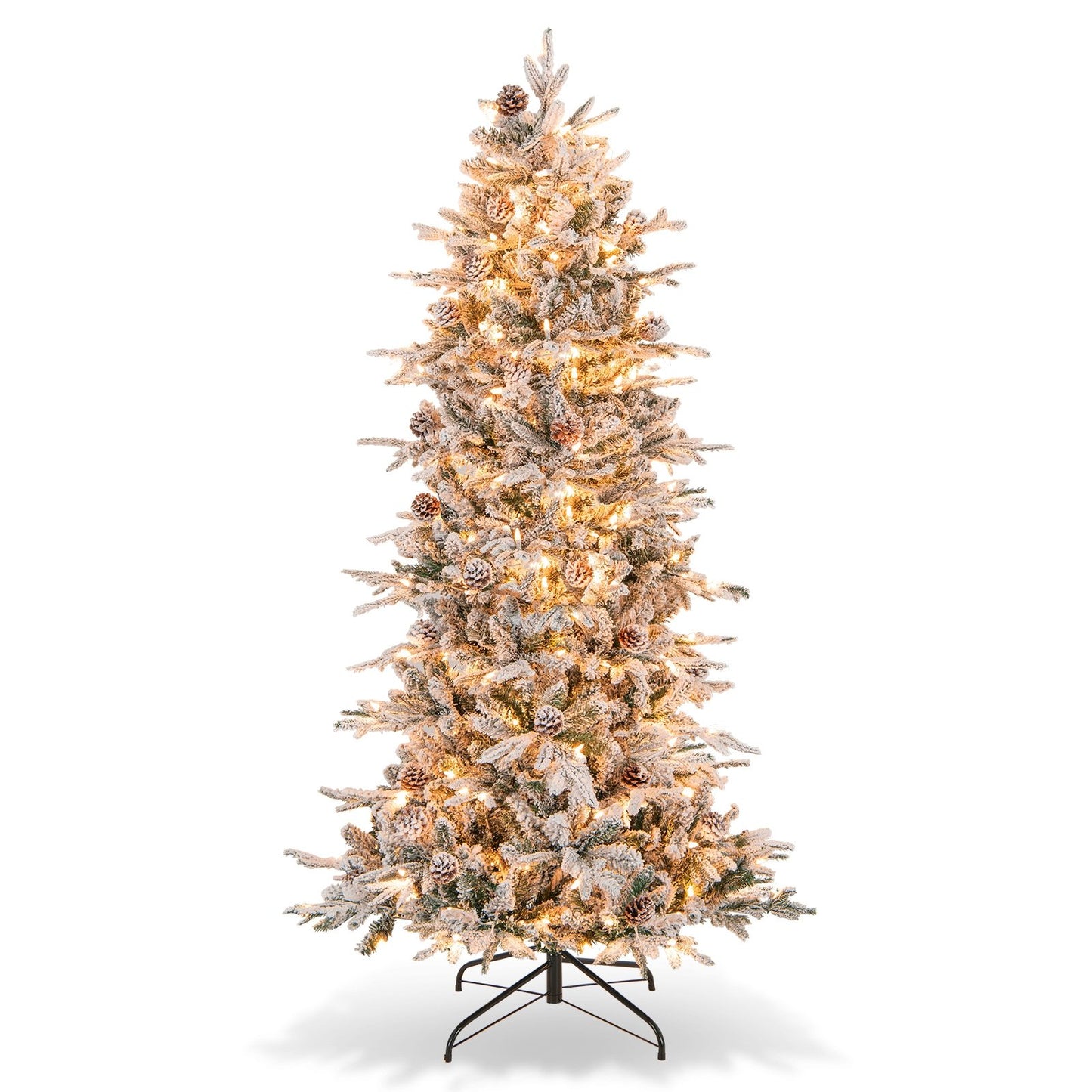 6/7.5 Feet Pre-lit Artificial Christmas Tree-7.5 ft