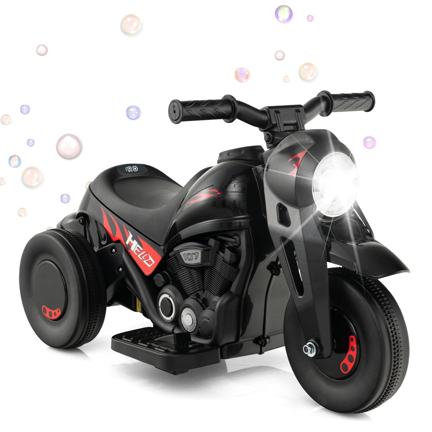 6V Kids Electric Ride on Motorcycle with Bubble Maker and Music-Beige