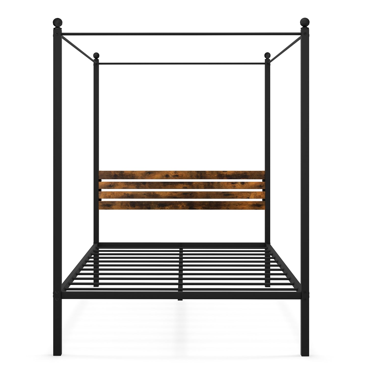 Queen Size Canopy Bed Frame with Under Bed Storage-Full Size